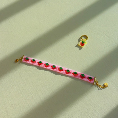 Bracelet Tissé FRAISE