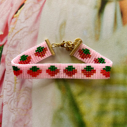 Bracelet Tissé FRAISE
